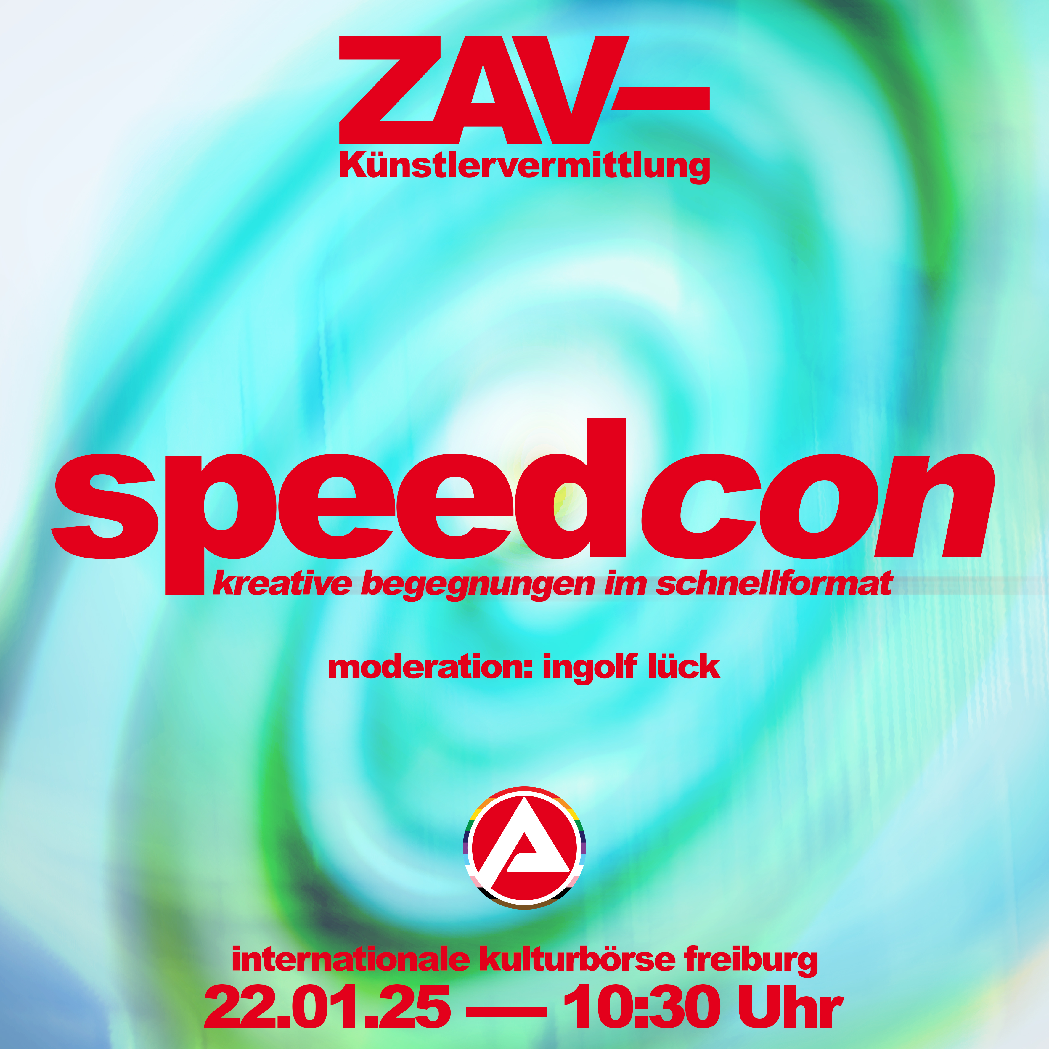 Das Bild bewirbt die Veranstaltung speedcon anlässlich der Internationalen Kulturboerse Freiburg Das Bild bewirbt die Veranstaltung speedcon anlässlich der Internationalen Kulturboerse Freiburg